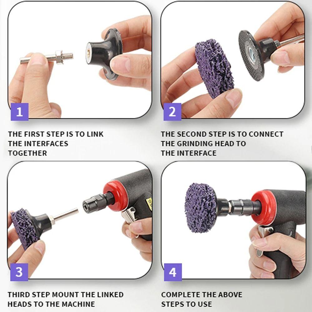 1/4 Inch Holder Rust Remover Wheel Quick Change Abrasive Wheels Polishing Strip Disc Surface Prep
