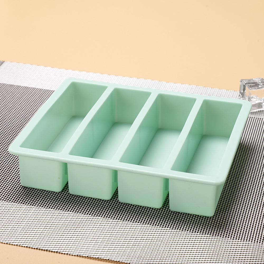 1PC Four Straight Strip Ice Mill Silicone Ice Tray Diy Ice Cube Mold Auxiliary Food Box Ice Maker
