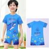Quick-Dry Cartoon Swimsuit with Hat for Boys 3-12 Years