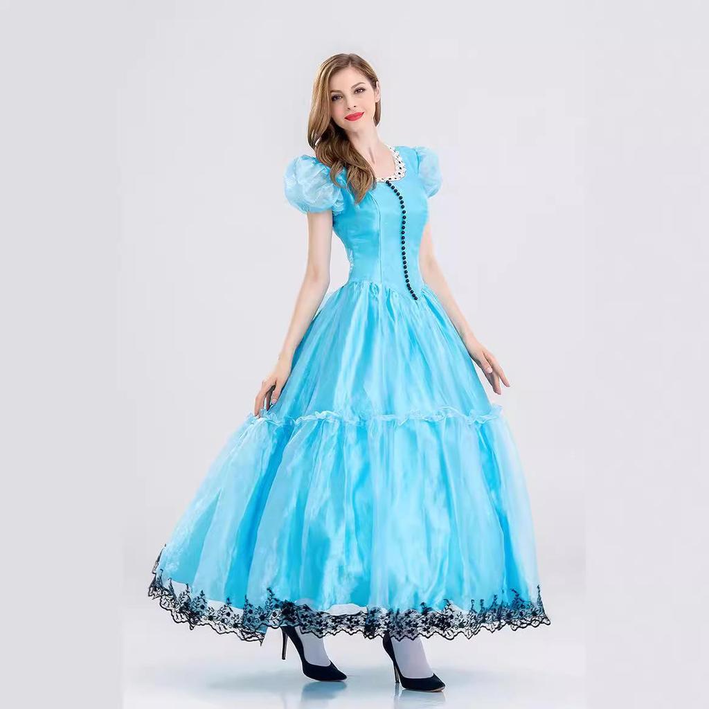 2025 Enchanting Halloween Blue Fairytale Princess Costume Outfit