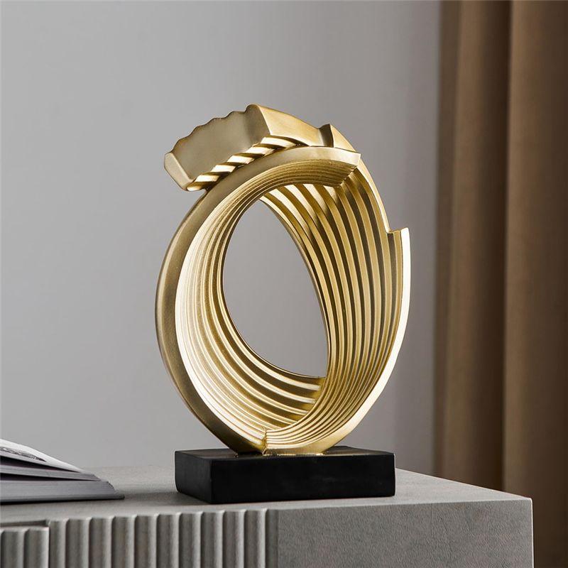 AEE4-Abstract Art Gold Statue Sculptures Home Decor Modern Resin Living Room Decor Decorations