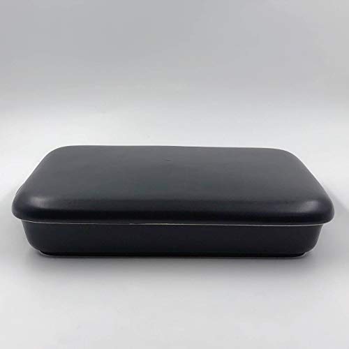 Sento Senga Grill Pan and Plate, Banko Ware, Black, Ceramic, with Lid, Fish Grill, Grill Roaster