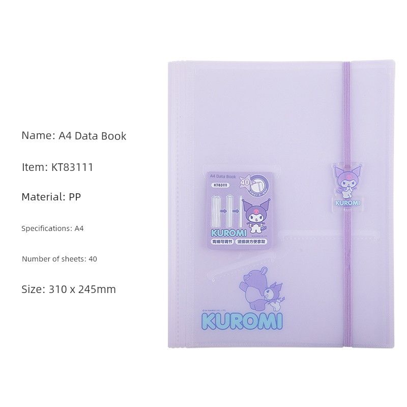 

Guangbo Clow M Clownfish Test Paper Storage Clip Stationery Kuromi--A4 Storage Book/40 Pages