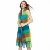Winter Scarf Men Women Cashmere Warm Rainbow Hairy Pashmina Blanket Wraps Female Thick Soft Bufanda Tassel Shawl Poncho Echarpe