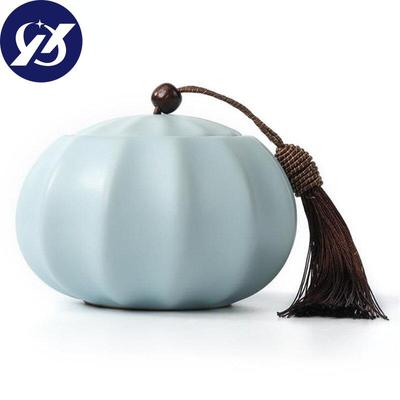 Handmade Porcelain Tea Caddy Ceramic Sealed Spice Jar Storage Tank with Lid Food Container Canister