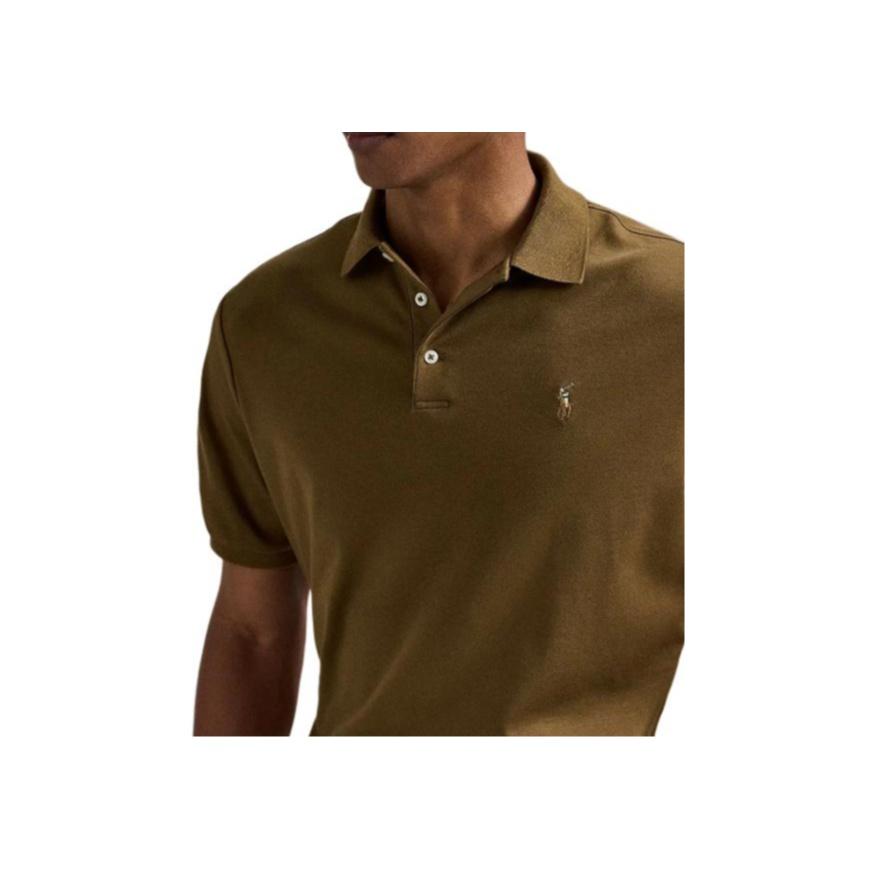 Polo Ralph Lauren Logo Slim Fit Short Sleeve Polo Shirt Men tops Brown 710704319-172