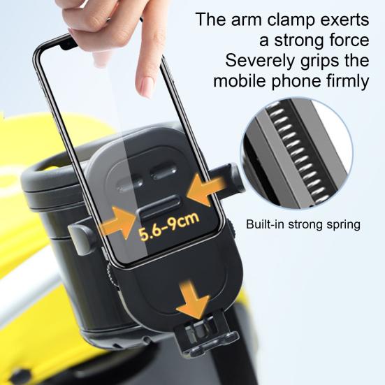 Water Cup Holder 3 in 1 Stroller Cup Holder with Phone Mount 360 Degrees Rotatable Drink Holder Non Slip Easy Install Removable Stroller Accessories