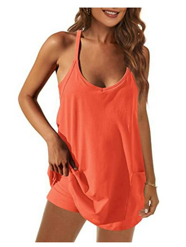 2024 Sommer Damen Camisole Top und Shorts Jumpsuit Set