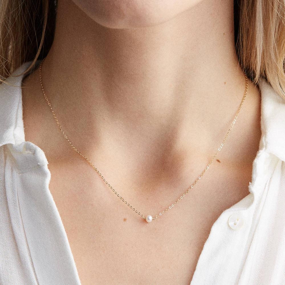 E-Manco Chain Choker Necklace Stainless Steel Gold Woman Minimalist Fashion Jewelry Classic Pearl Choker Necklace for Women