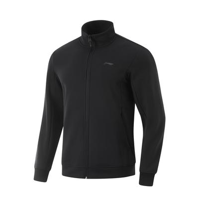 Fitness Series Stehkragen Reißverschluss Warm Einfarbig Strickjacke Langarm Sweatshirt Herren Sweatshirt Schwarz AWDU563-1