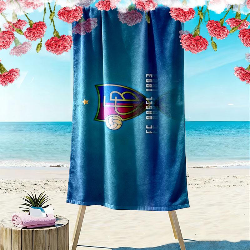 FC Basel Aufdruck Strandtuch, Großes Weiches Schnelltrocknendes Handtuch für Strand Camping Schwimmen