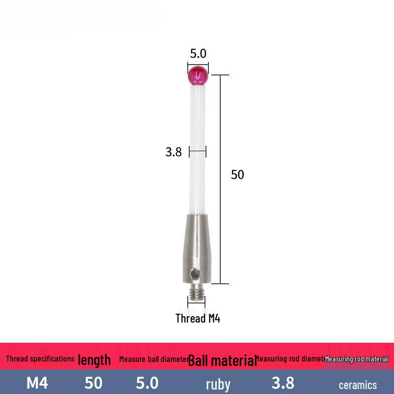 M4 Ceramic Rod Touch Probe - Jewel A-5000-3709/372