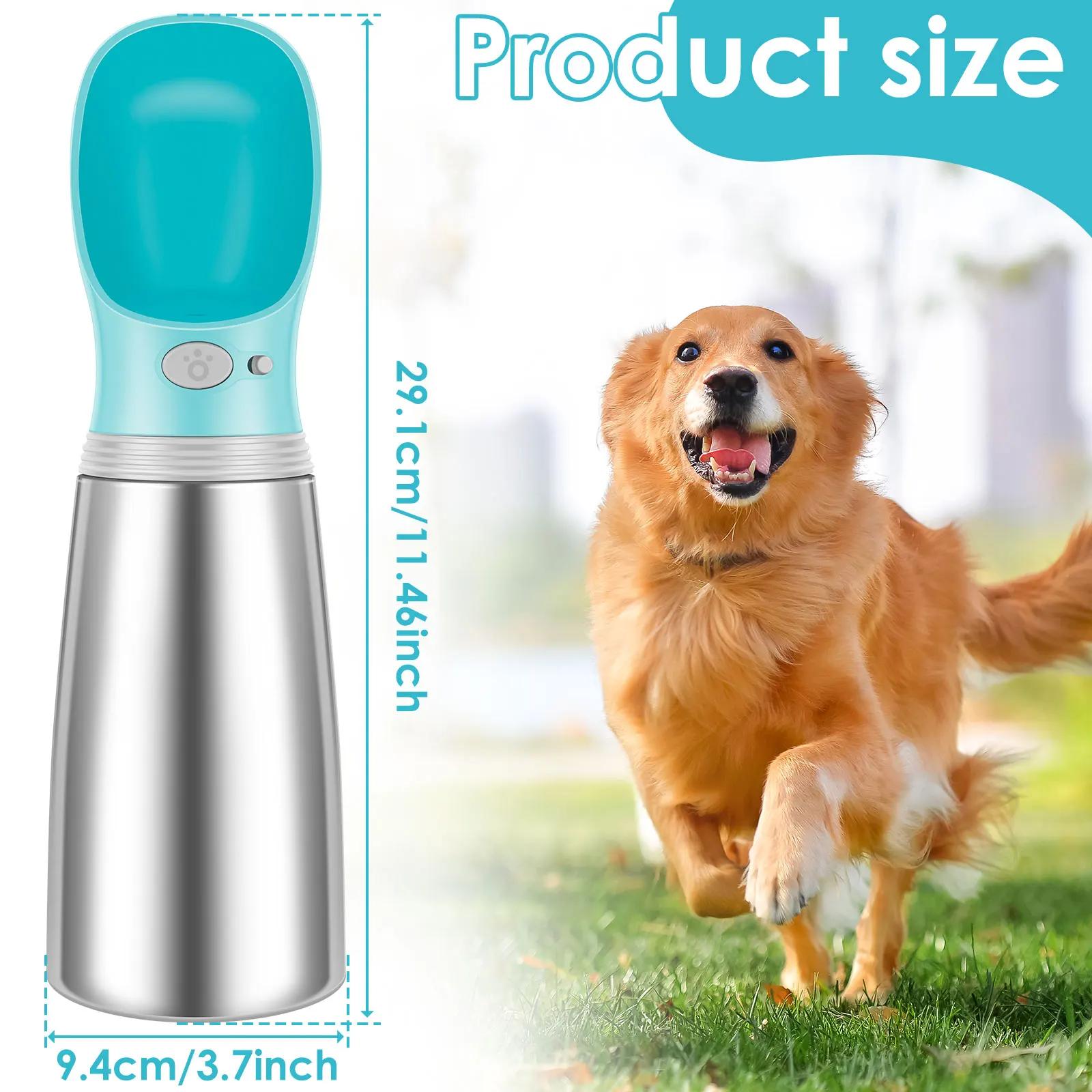 

700ML Dog Water Bottle Portable Pet Water Dispenser with Drinking Feeder Outdoor Leak Proof Puppy Drinking Container for Travel 1Pc синий