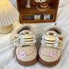 2025 winter new cute fun little bee parent-child cotton slippers non-slip and velvet warm loafer beanie shoes women
