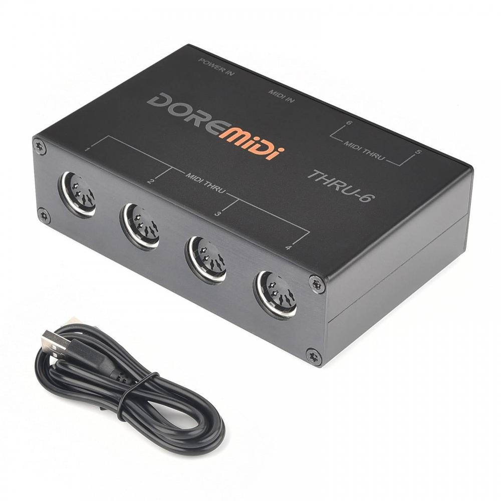 

USB MIDI Host Box MIDI Интерфейс в MIDI Конвертер Черный (1-вход-6-выход)