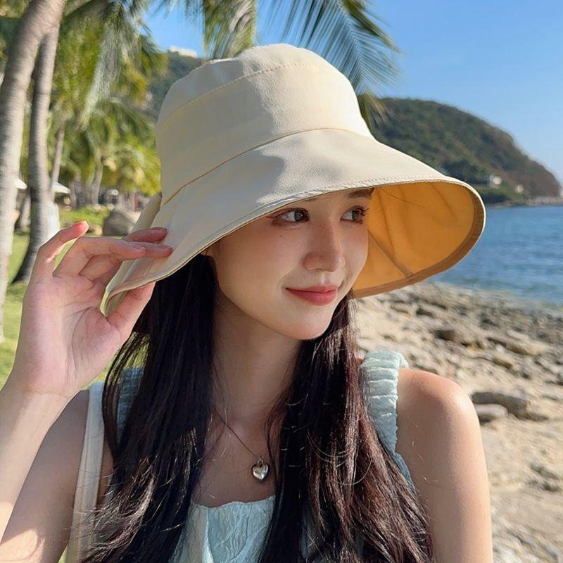 Spring and Summer Women's New Bowknot Fisherman Hat Suitable for Outdoor Travel Multi-Function Sunshade Cap and Sunscreen Cap