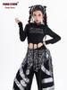 Girls' Sparkly Jazz Dance Long-Sleeve Outfit: Fashionable Street Dance T-shirt & Pants Set