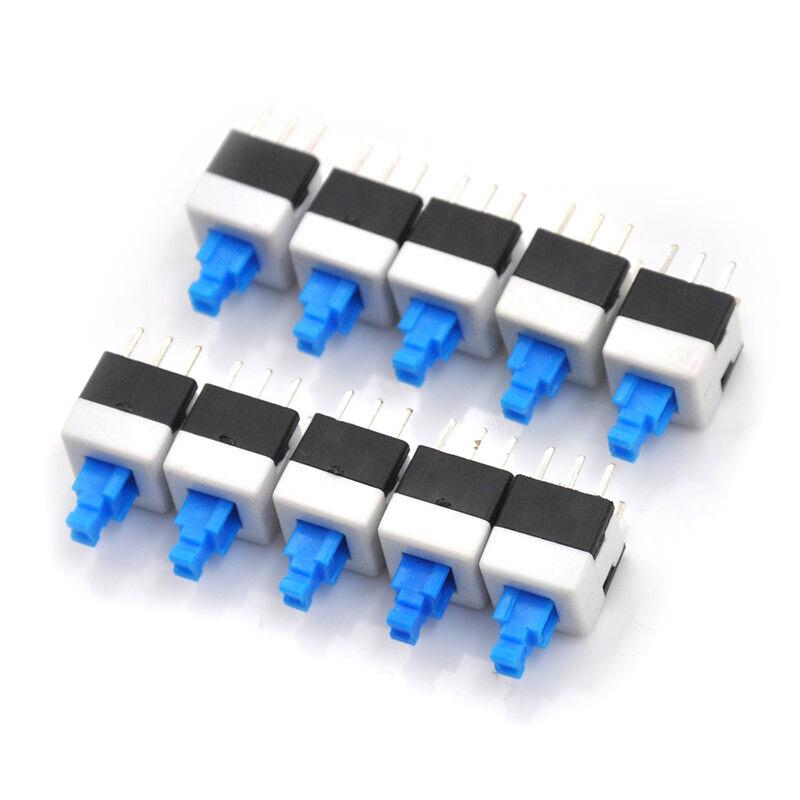 10Pcs/Lot Square 7X7X12Mm 6 Pin Dpdt Mini Push Button Flat Self-Locking Switch G64 Multimeter Switch Micro Switch Kit