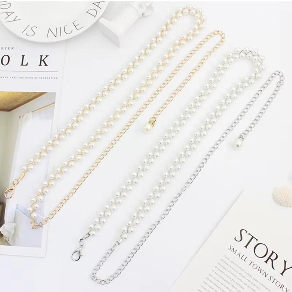 Thin Pearl Pendant Belt Adjustable Dress Skirt Belt Belly Chain Belt Women Dress Decoration