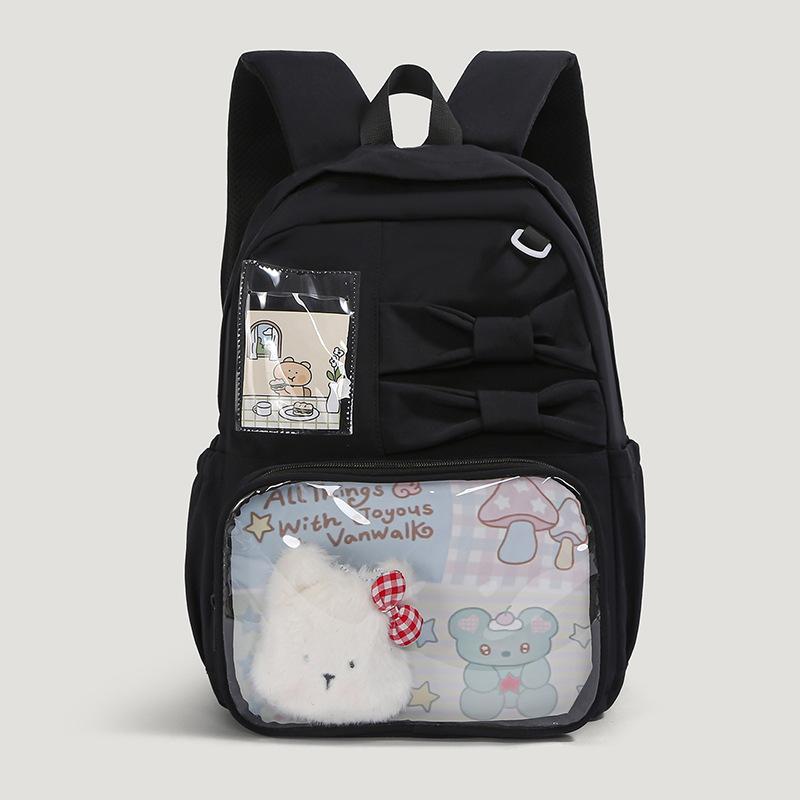 Schoolbagins Wind Large Capacity Junior High School Student School Bag Female Korean Edition Girl Transparent Backpack Personalized Versatile Campus