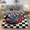 Racing Sports Car Print Bedding Set: Customizable Three-Piece with Pillowcase