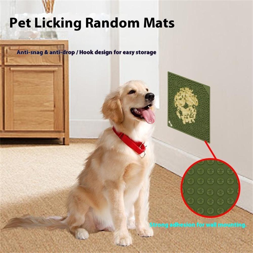 Pet Bone Shaped Lick Mat Slow Feeder Anti-Choke Suction Cup Licking Pad for Dogs/Cats