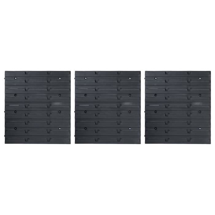 Kit de bacs de stockage et panneaux muraux - vidaXL - 48 compartiments - Bleu et noir