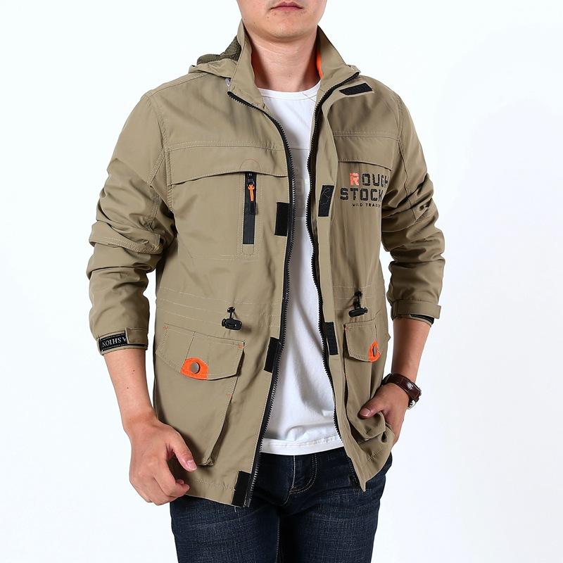 Spring and Autumn Outdoor Casual Jacket Middle-aged Jacket Large Size Medium and Long Waterproof Breathable Jacket