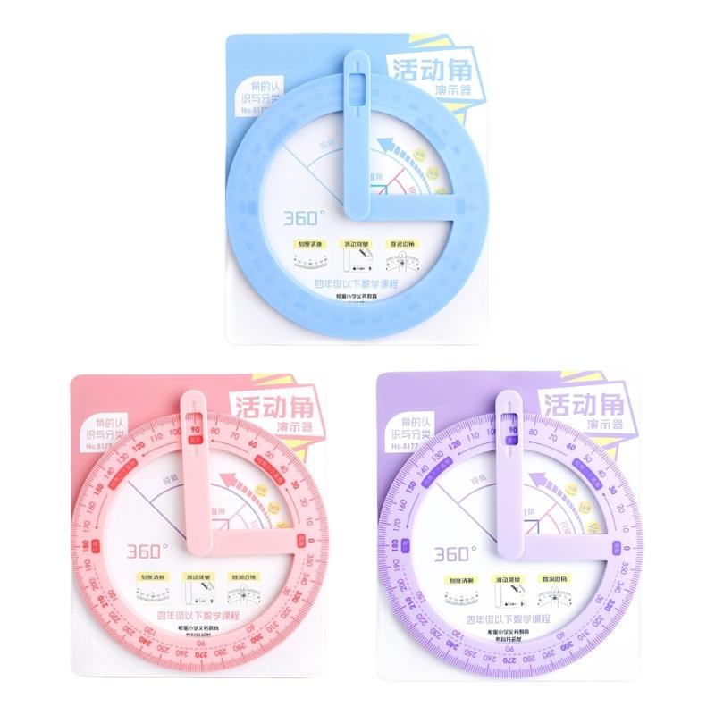 Adjustable Angle Measuring Tool Plastic Texture Suitable for Precise Math Drawing Classroom Safe Educational Supply