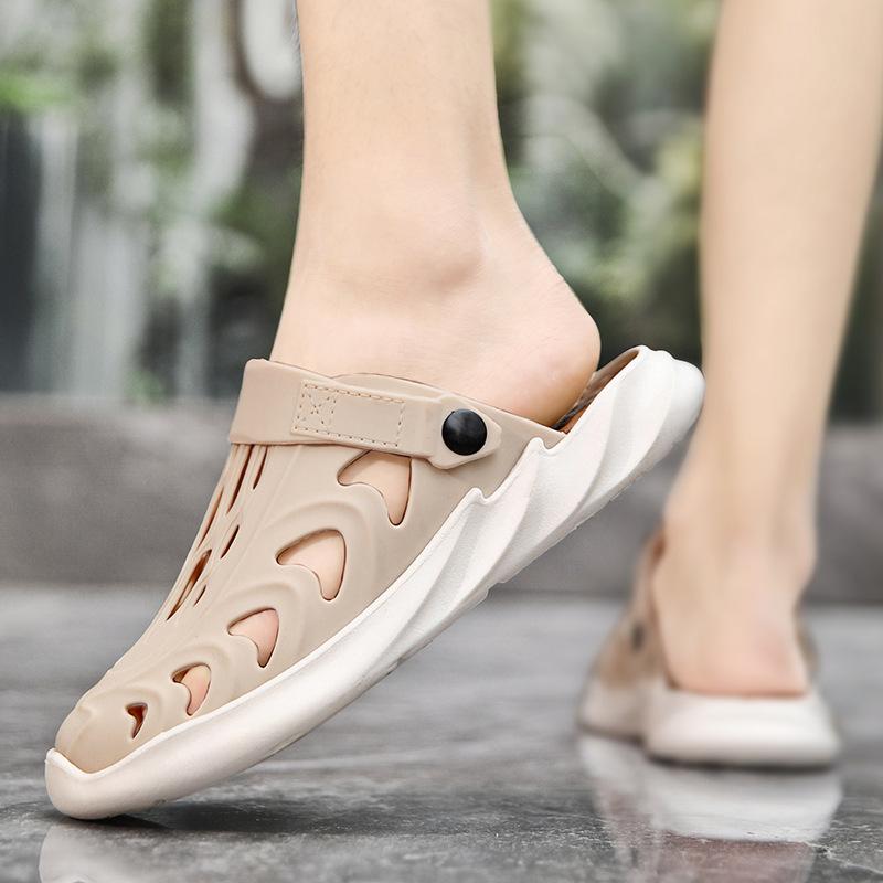 Hole Shoes Men Wear Thick Soles In Summer, Step On Shit, Bag Head Slippers Coconut Travel Beach Outdoor Sandals