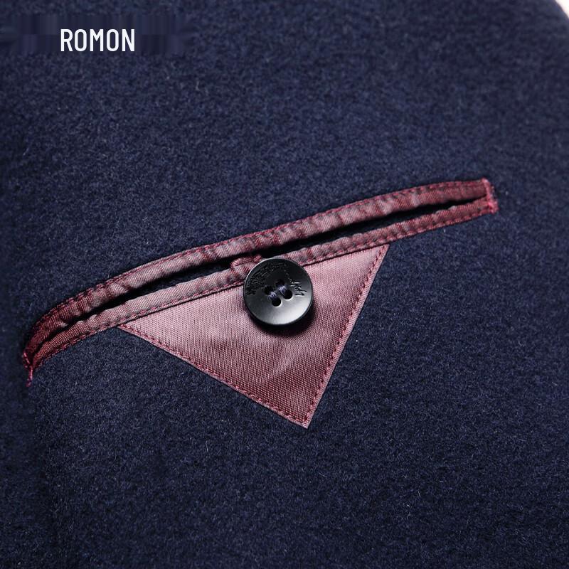 ROMON Men's 100% Wool Double-Faced Mid-Length Coat