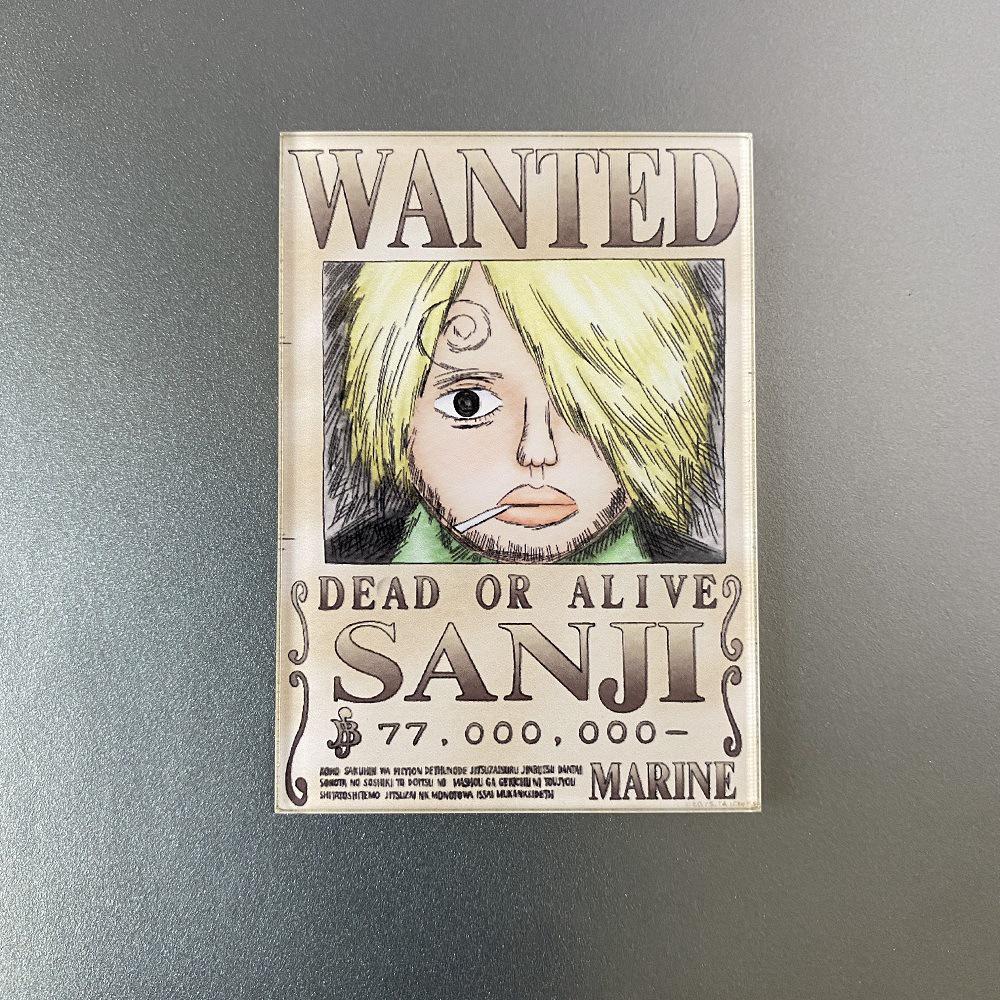 Kreativní magnet s plakátem Wanted z One Piece - Anime Kreslená Dekorace na ledničku & Samolepka na vzkazy