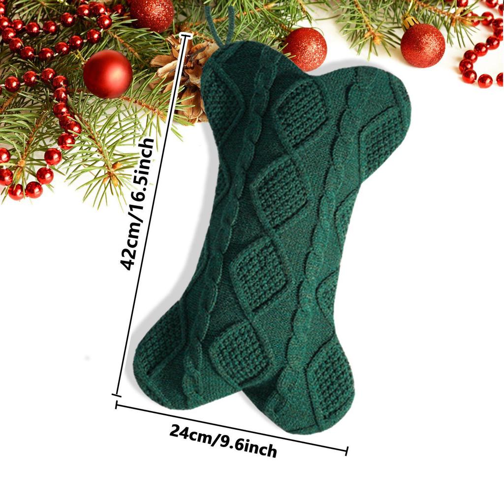 Creative Christmas Tree Ornaments: Knitted Bone Stocking Gift Bag