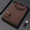 Men's 100% Pure Wool Half-High Neck Sweater, Machine Washable, Thick Base Layer - 2025 Autumn/Winter New Style