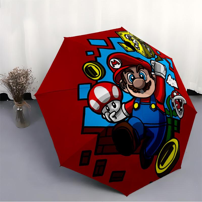 1pc Mario Adventure Windproof Automatic Umbrella, Lightweight for Women/Men, Perfect Christmas Gift a0811224