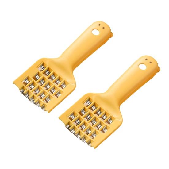 2Pcs Vegetable Cutter Multifunctional Hand Peeler Cutter Tool, Stainless Steel Blade Vegetable Slicer with Easy Grip Clog-Free Grate Design Kitchen