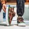 Fashion 2025 Spring New Retro Flower Print Fashion Trend Casual Shoes Men's Comfortable Shallow Mouth Thick Soled Sports Chunky sneakers