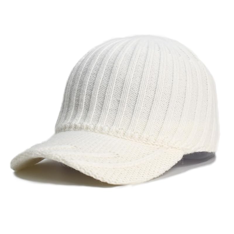 

[X-cross] cross knit cap With brim men s large size with spit winter golf Deeper Fashionable knit hat hat Plain color big free size outdoor baseball