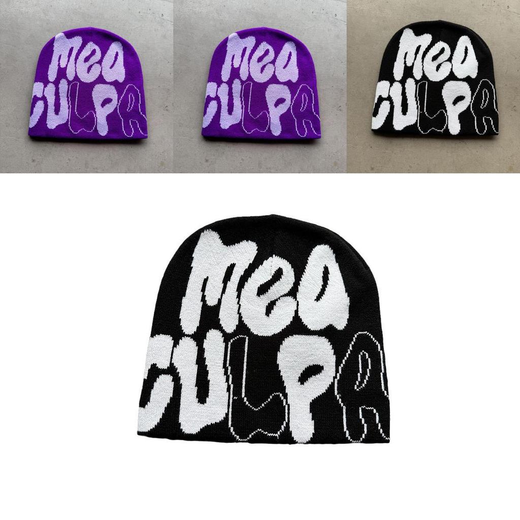Acrylic Knitted Cap For Teens And Adults With Fashionable Letter Design