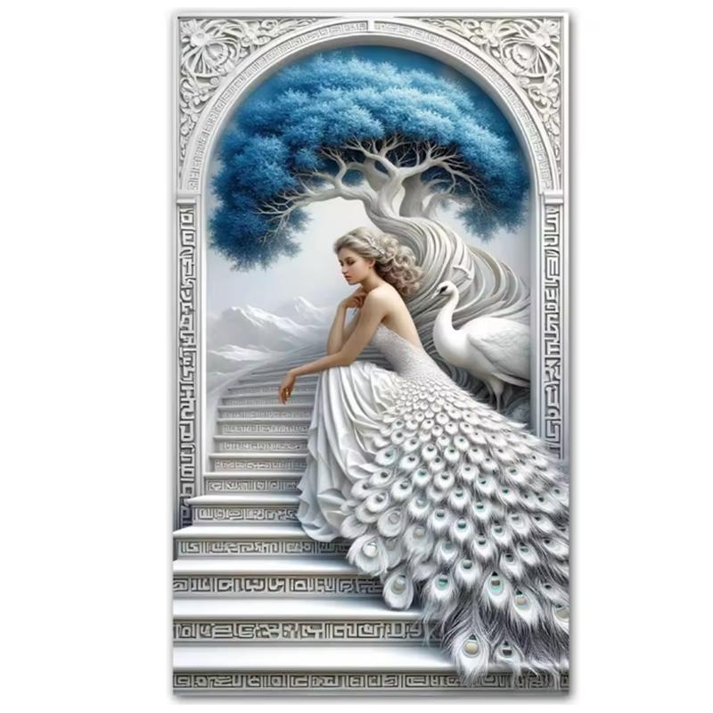 

Алмазная живопись Белый павлин Сказочное дерево Пейзаж 5D DIY Мозаичное искусство Ювелирные изделия Вышивка крестом Набор для рукоделия Вышивка Украшение для дома Full Round 50x100CM
