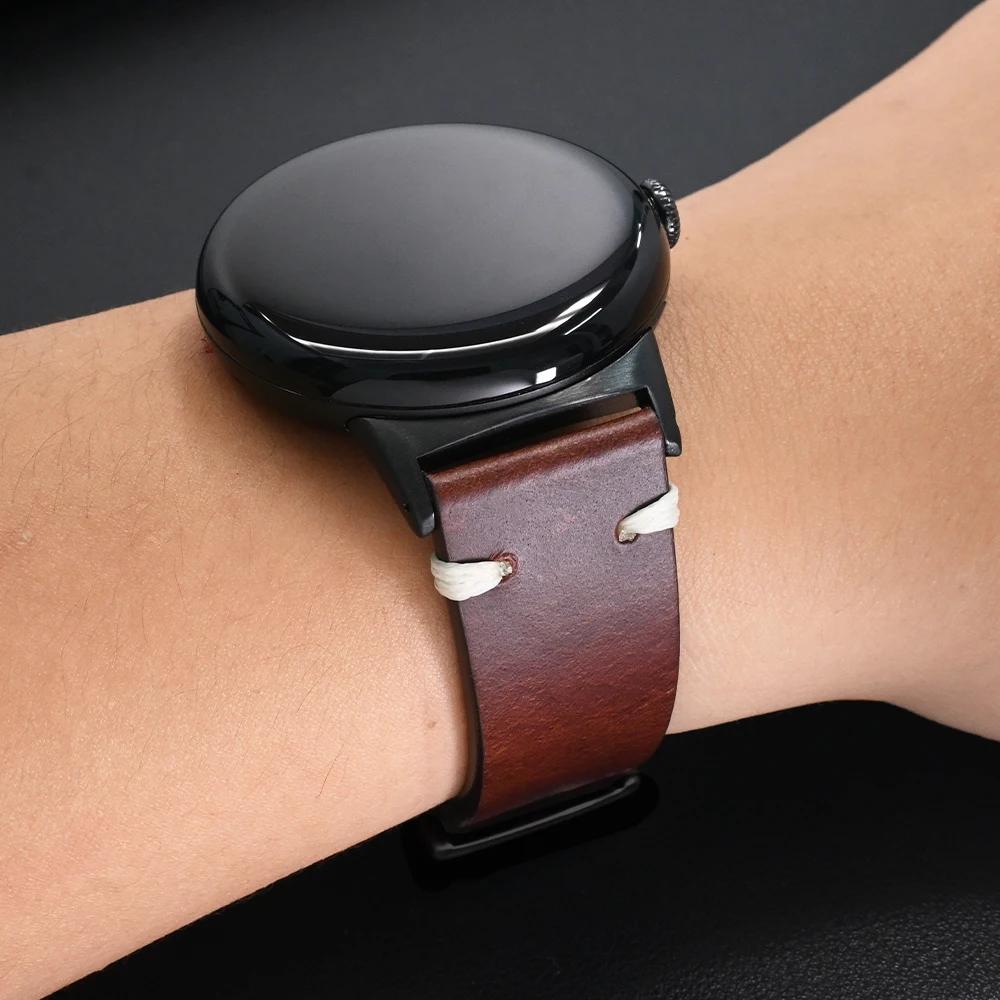 Leren Riem voor Google Pixel Watch 3 45mm Heren Polsband Vervangende Accessoires Band voor Google Pixel Watch 3 2 1 41mm Armband