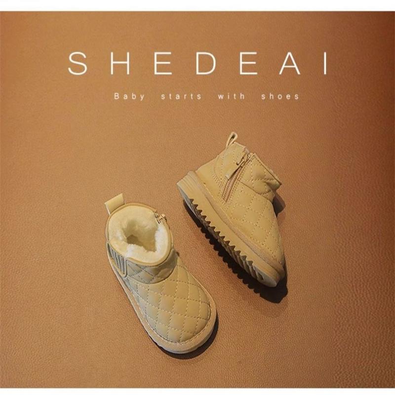 

Детские теплые зимние сапоги для девочки с добавленным флисом, новый стиль, детские хлопковые ботинки, детские ботинки из толстого хлопка на мягкой подошве 30