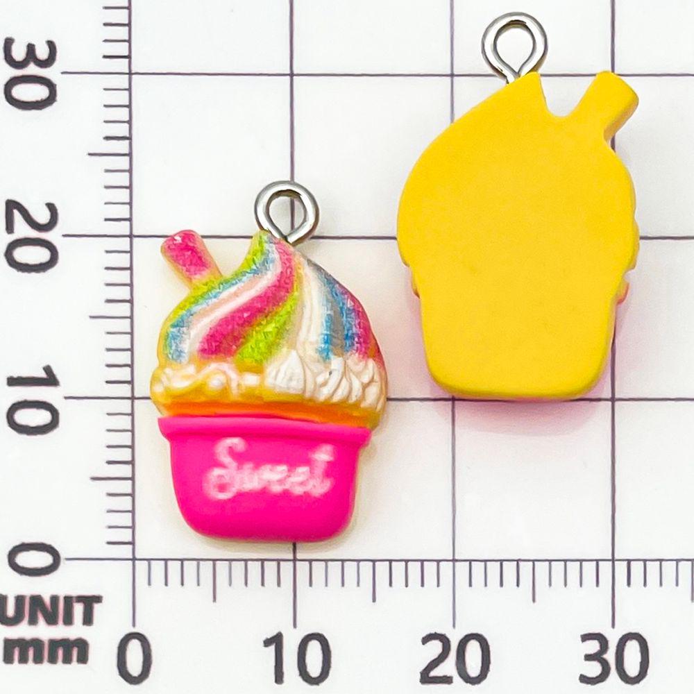 12-Color Resin Milkshake Ice Cream Cake Charms for DIY Jewelry