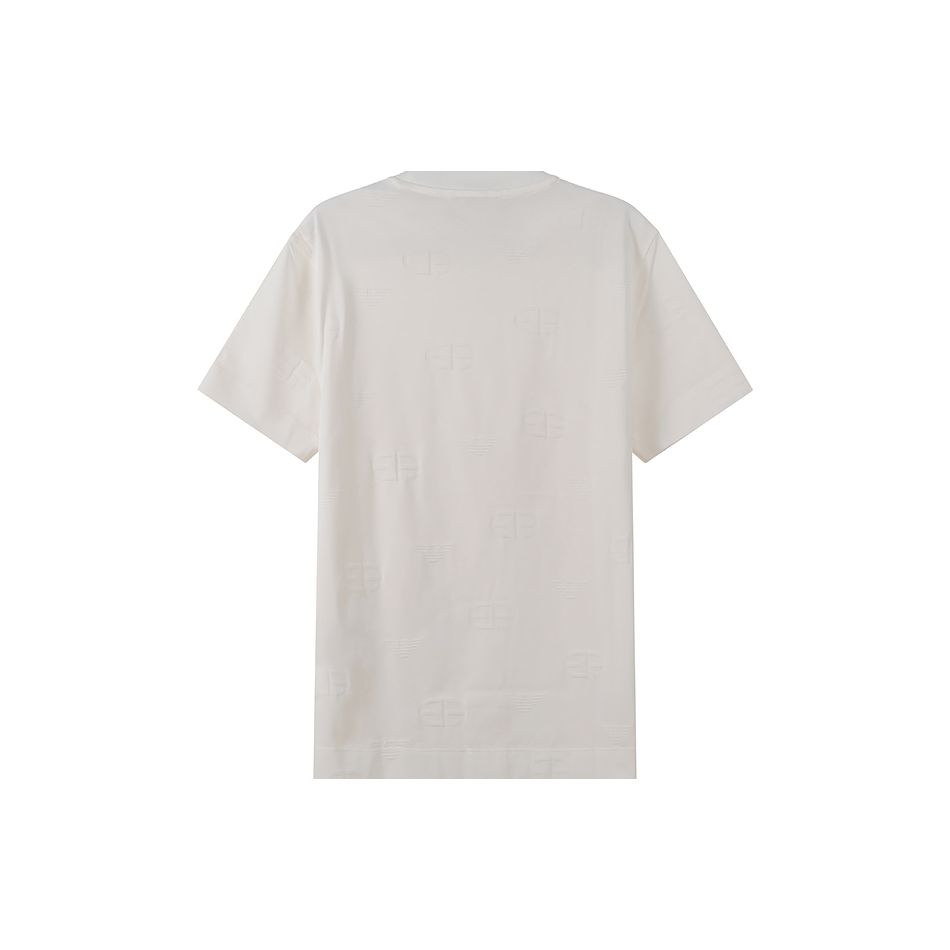 Emporio Armani FW22 Logo Pattern Crew Neck Short Sleeve T-Shirt Men Tops White 6L1TA2-1JGYZ-0176