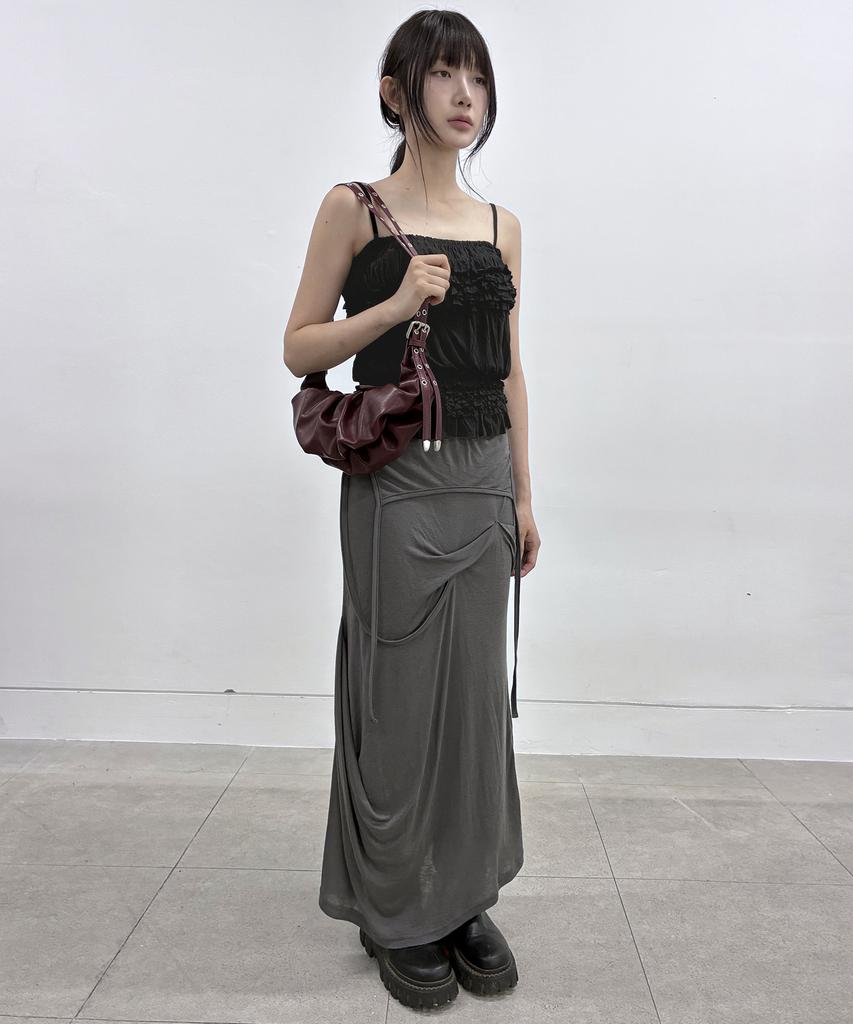 Flareup Draped Leather Bag (Fl-745_Burgundy)