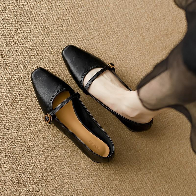 Mary Jane shoes women's flat bottom 2025 spring new high pole brown soft sole shallow mouth women's shoes low heel single shoes