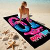 1PC Custom Name Drippy Number Art Beach Towel Highly Absorbent And Sand-Resistant Towel for Swimming, Pool, Yoga, And Travel Lightweight