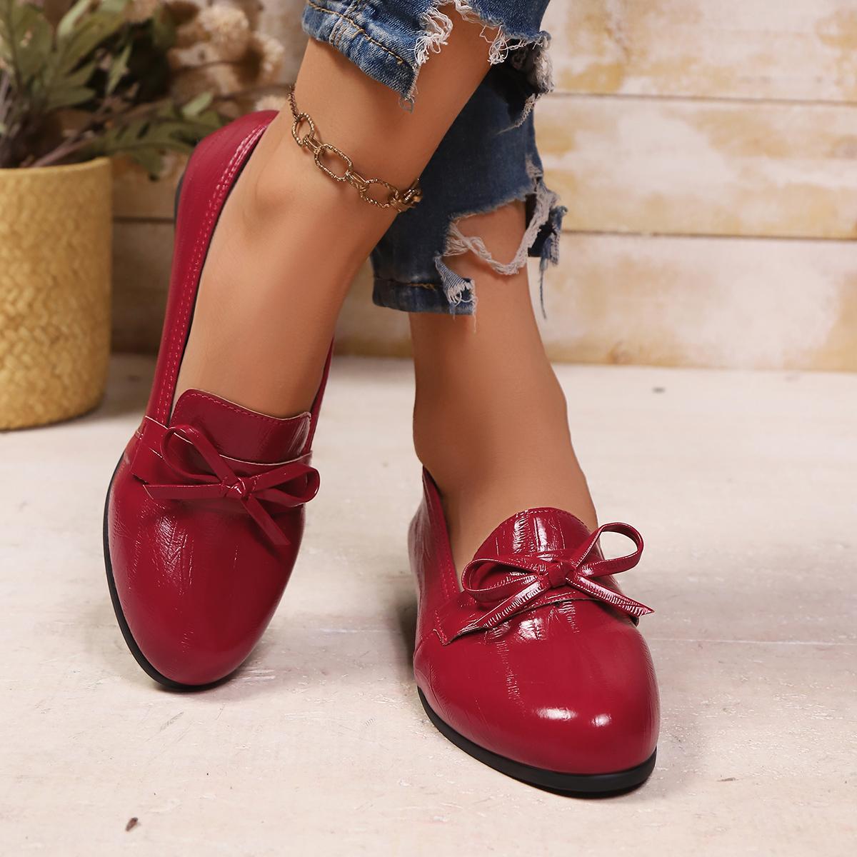 

Fashion Tassel Bow Knot Women Flats Female Derby Leather Brand Casual Pointed Toe Slip On Flats Ladies Comfort Autumn Brogue Shoes 36 кларет