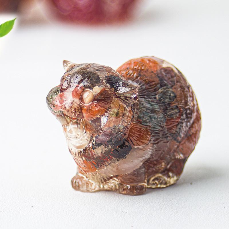Crystal Resin Animal Decor With Agate Stones For Home Office Desk Art Gift For Friends