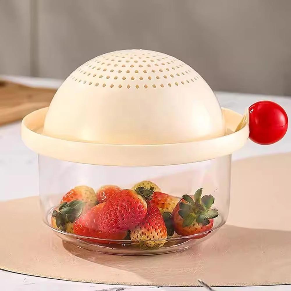 New PP Double Layer Drain Basket Dopamine Mini Washing Basin Kitchen Supplies Double Storage Basket
